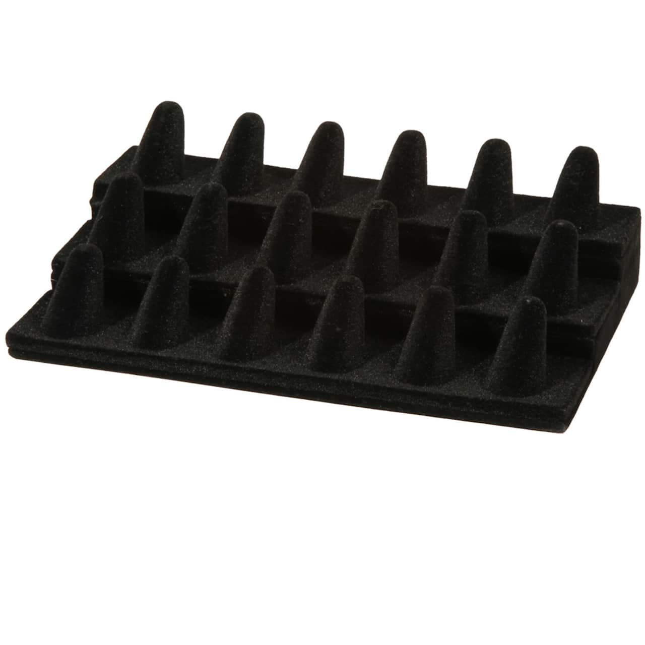 6 Pack: Black Velvet 3-Tier Ring Peg Display by Bead Landing™